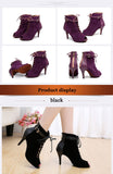 Automne et D'hiver Modèles Chaussures De Danse Samba Chaussures De Danse Latine Salsa Danse Salle De Bal Chaussures Violet/Noir Poissons bouche type bottes